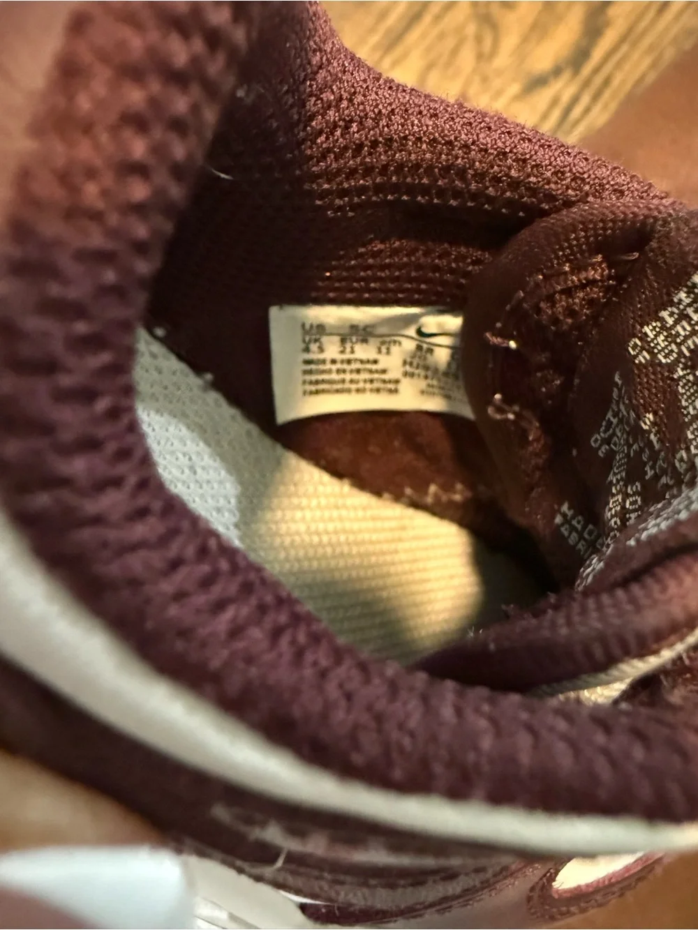 Nike Dunks Burgandy & White with bubble gum sole